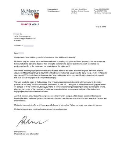 Du Ziqing McMaster